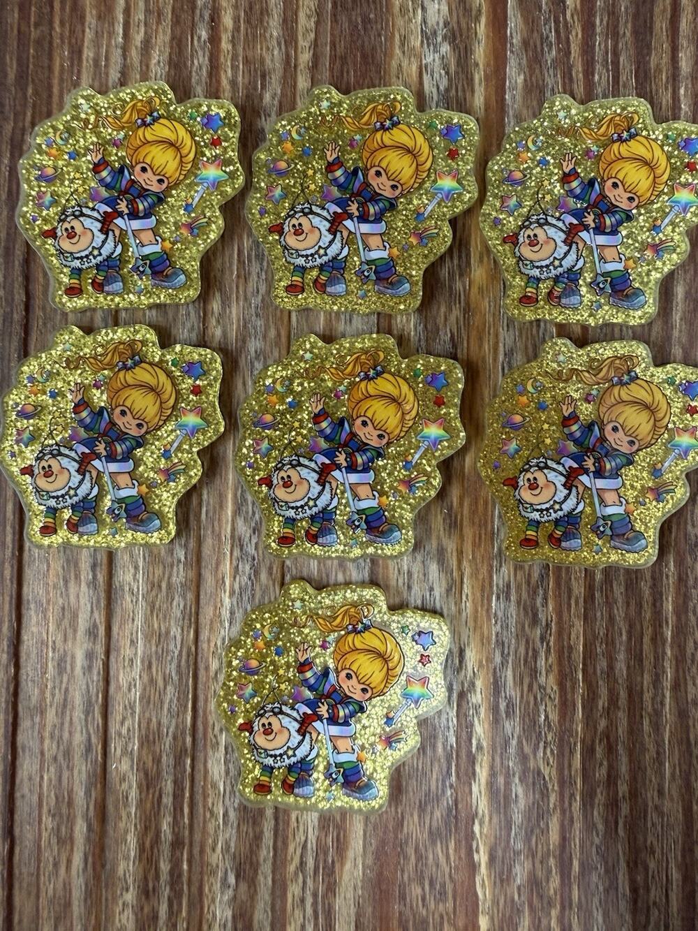 7 Pc Rainbow Brite Acrylic Flatbacks